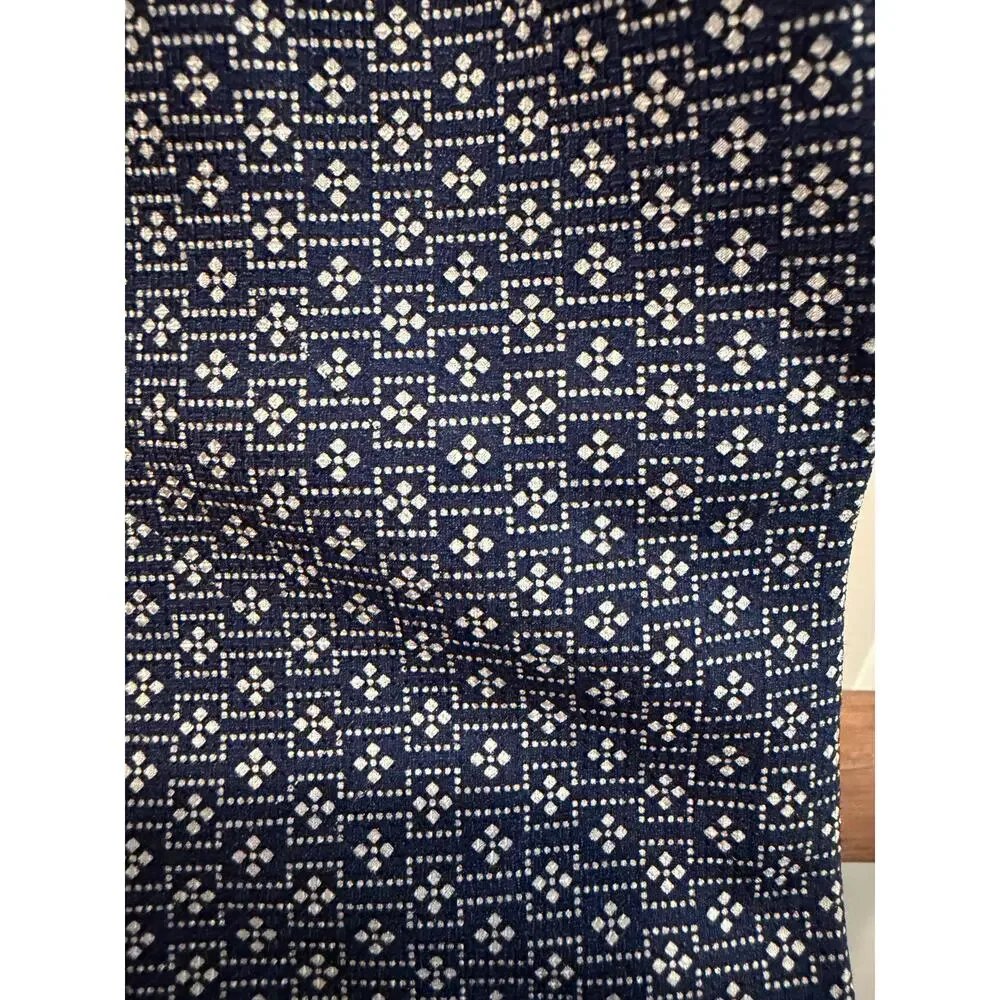 Vintage Claybrooke silk Necktie-Navy with gray geometric pattern - Picture 4 of 4